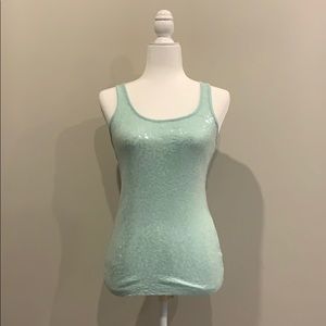 Old Navy mint green sparkly tank top